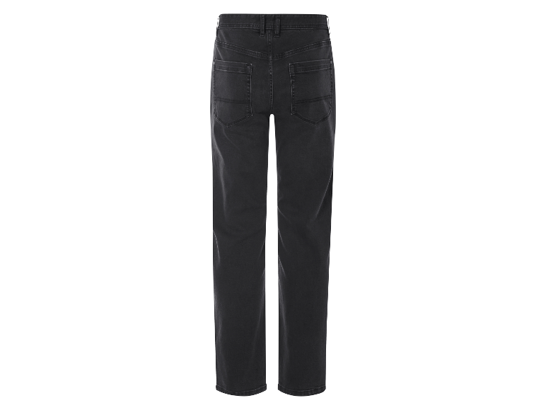 Pantalon jean noir taille haute.