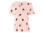 T-shirt rose pâle à manches courtes avec motif fraises.