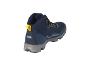 Chaussures de randonnée bleues avec des accents jaunes