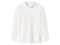 T-shirt blanc à manches longues et col montant, idéal pour le sport ou comme sous-vêtement.