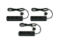 Trois multiprises noires avec interrupteur.