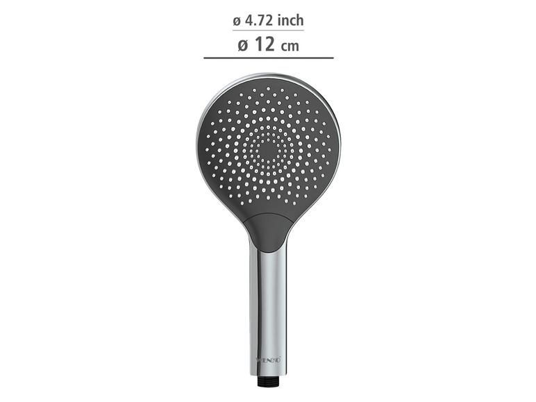 Un pommeau de douche Hansgrohe avec un arroseur rond.