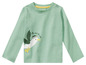 T-shirt vert à manches longues avec un motif de mouette.