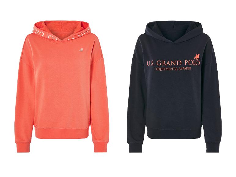 Sweats à capuche U.S. Grand Polo : modèle corail et noir.