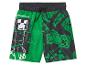 Shorts de bain Minecraft pour enfants, motif vert et noir.