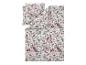 Parure de lit et taies d'oreiller avec motif floral de roses aux tons pastel.