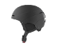 Casque de ski noir mat avec jugulaire et boucle rouge