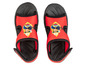 Sandales rouges avec motif Fireman Sam.