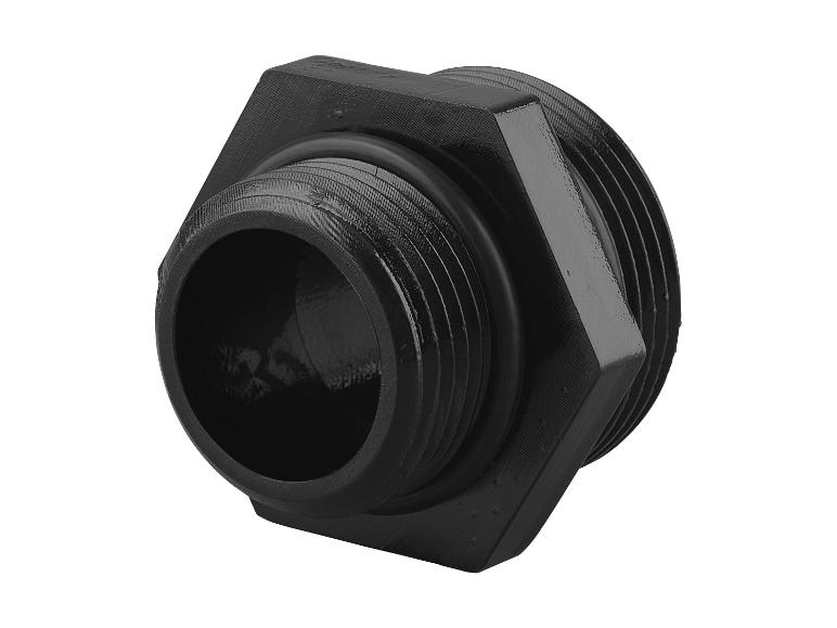 Connecteur hexagonal noir en plastique avec filetage