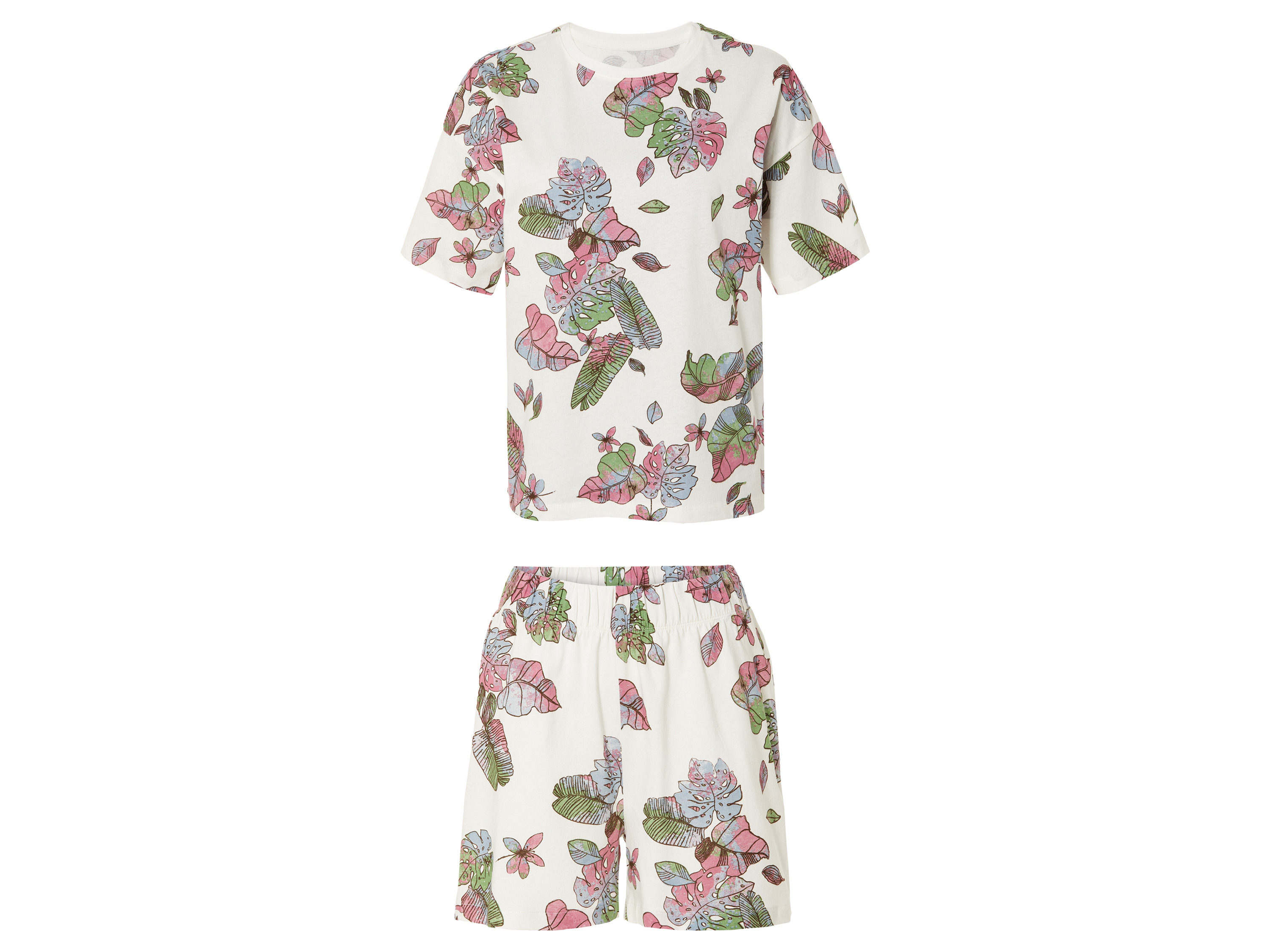 esmara® Ensemble pyjama femme (M (40/42), crème avec motifs)