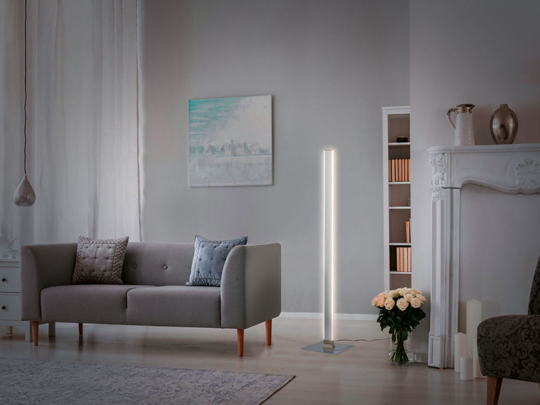 Aller en mode plein écran : LIVARNO home Lampadaire LED aspect nickel mat - Image 8