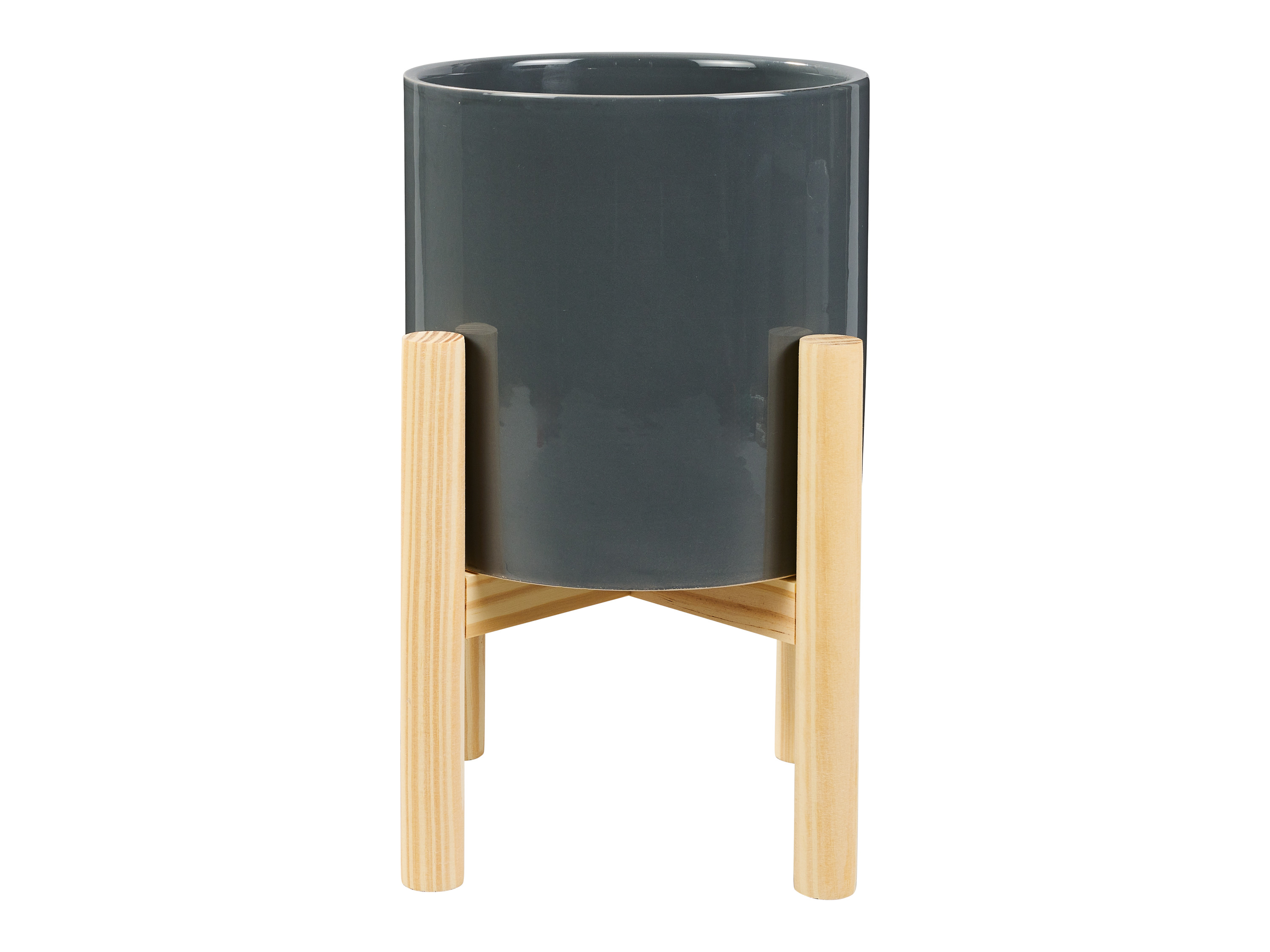 LIVARNO home Cache-pot avec support (gris foncé)
