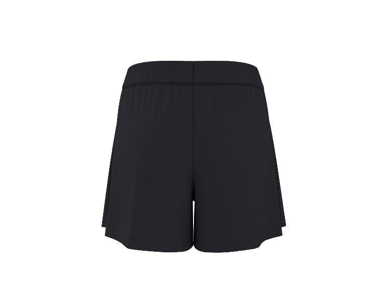 Shorts de sport noirs avec taille élastique, vue arrière.