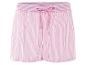 Un short rayé rose avec un cordon.