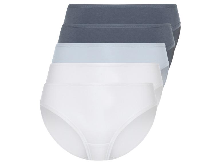 Trois paires de culottes pour femmes en blanc, bleu clair et gris.