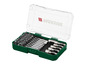 Un jeu d'embouts de tournevis Parkside dans un coffret vert.