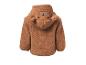 Veste polaire marron à capuche motif ourson pour bébés, vue de dos.