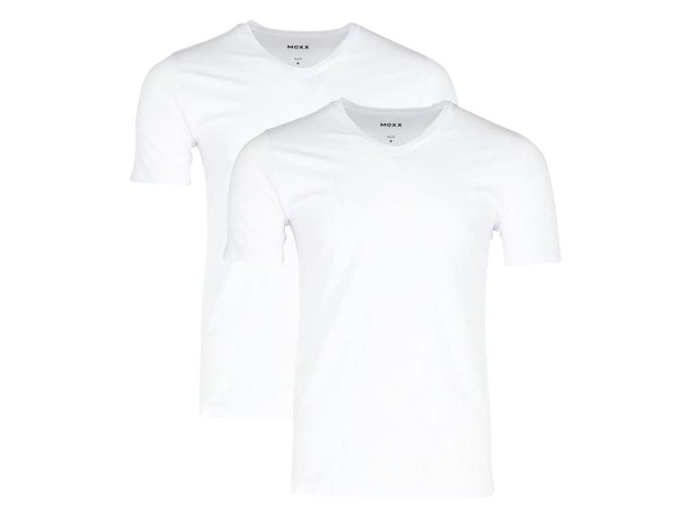 Deux t-shirts blancs à col en V pour hommes