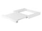 Une étagère extensible blanche pour les armoires de cuisine.