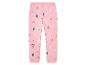 Pantalon de jogging rose avec un motif de Noël de rennes et de sapins.