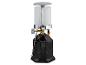 Lampe à gaz Primus :  modèle noir avec globe en verre.