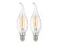 Deux ampoules LED à filament en forme de bougie avec culot E14