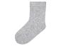 Une chaussette grise avec une texture côtelée.