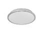 Plafonnier rond avec diffuseur blanc et bordure argentée