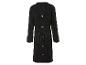 Un cardigan noir en tricot avec des boutons et une ceinture.