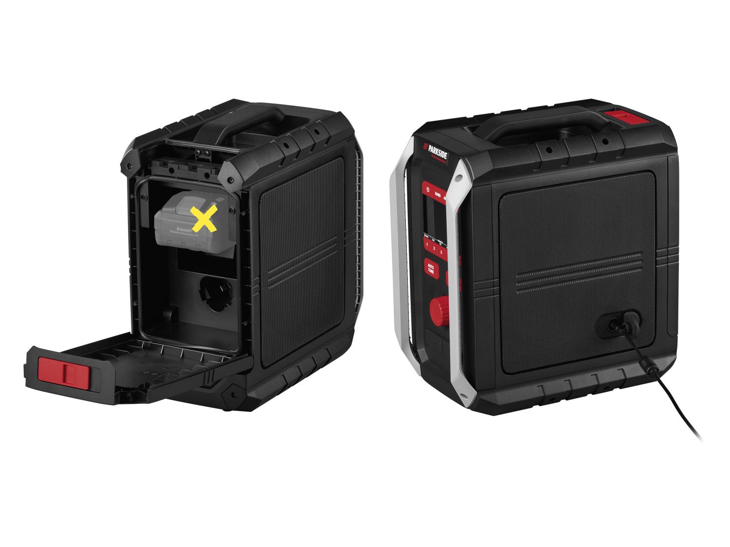PARKSIDE ® Radio de chantier PABR 20-Li A1, 20 V et 12V 2 en 1 Bricolage