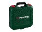 Boîte à outils verte avec le logo Parkside.