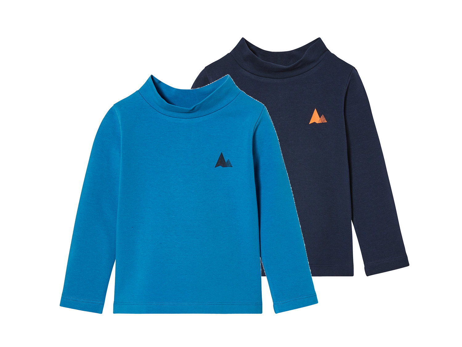 lupilu® Lot de 2 t-shirts thermiques à manches longues garçon (2-4 ans, bleu/bleu foncé)