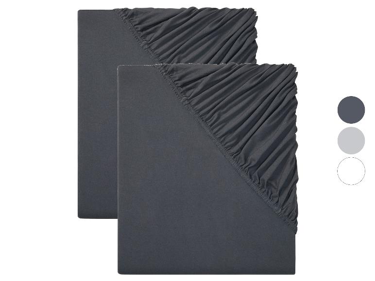 LIVARNO home Lot de 2 draps-housses en jersey, 90-100 x 200 cm Lidl Fan de l'été 2