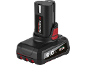 Batterie d'outil noire avec accents rouges, texte 5,0 Ah et logo X 12V Team.