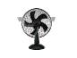 Ventilateur de table oscillant noir avec réglages de vitesse 0, 1, 2, 3