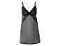 Une robe de satin noire avec de la dentelle.