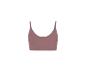 Crop top mauve à fines bretelles