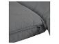 Coussin de siège gris avec fermeture éclair visible.