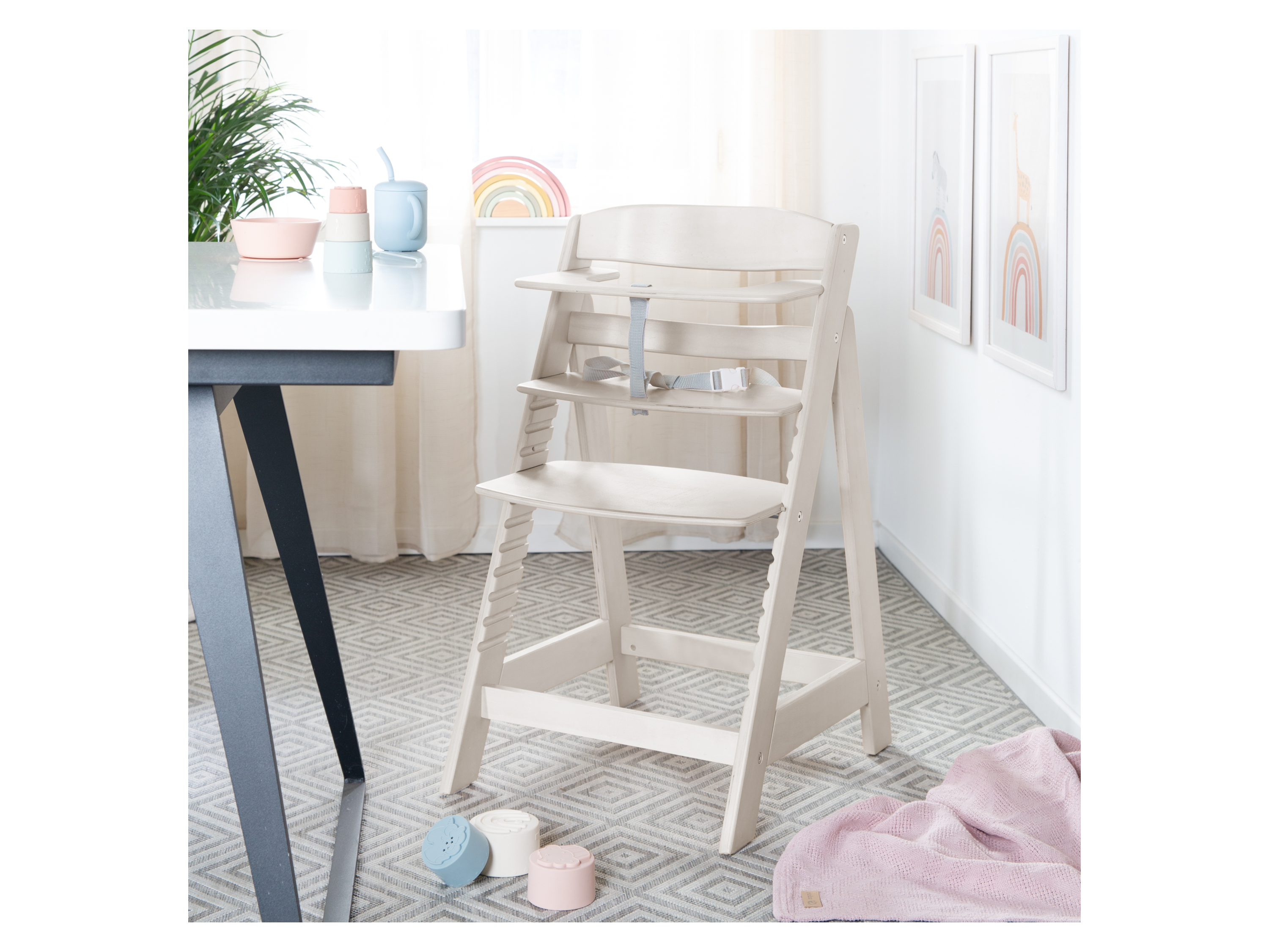 roba Chaise haute »Sit Up«, chaise haute évolutive en bois. (stonewashed)