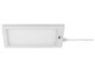 Un panneau LED rectangulaire blanc avec un cordon.