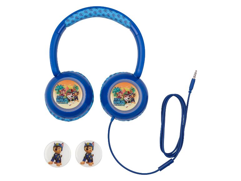 Casque audio bleu Paw Patrol, avec cordon et embouts.