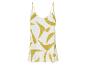 Top d'été pour femme avec imprimé abstrait jaune.