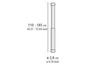 Dimensions d'un poteau rond avec un diamètre de 2,8 cm et une hauteur de 110-185 cm.
