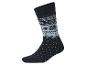 Chaussette noire avec motif Fair Isle et adhérence antidérapante