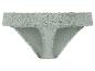 Un string gris avec de la dentelle.