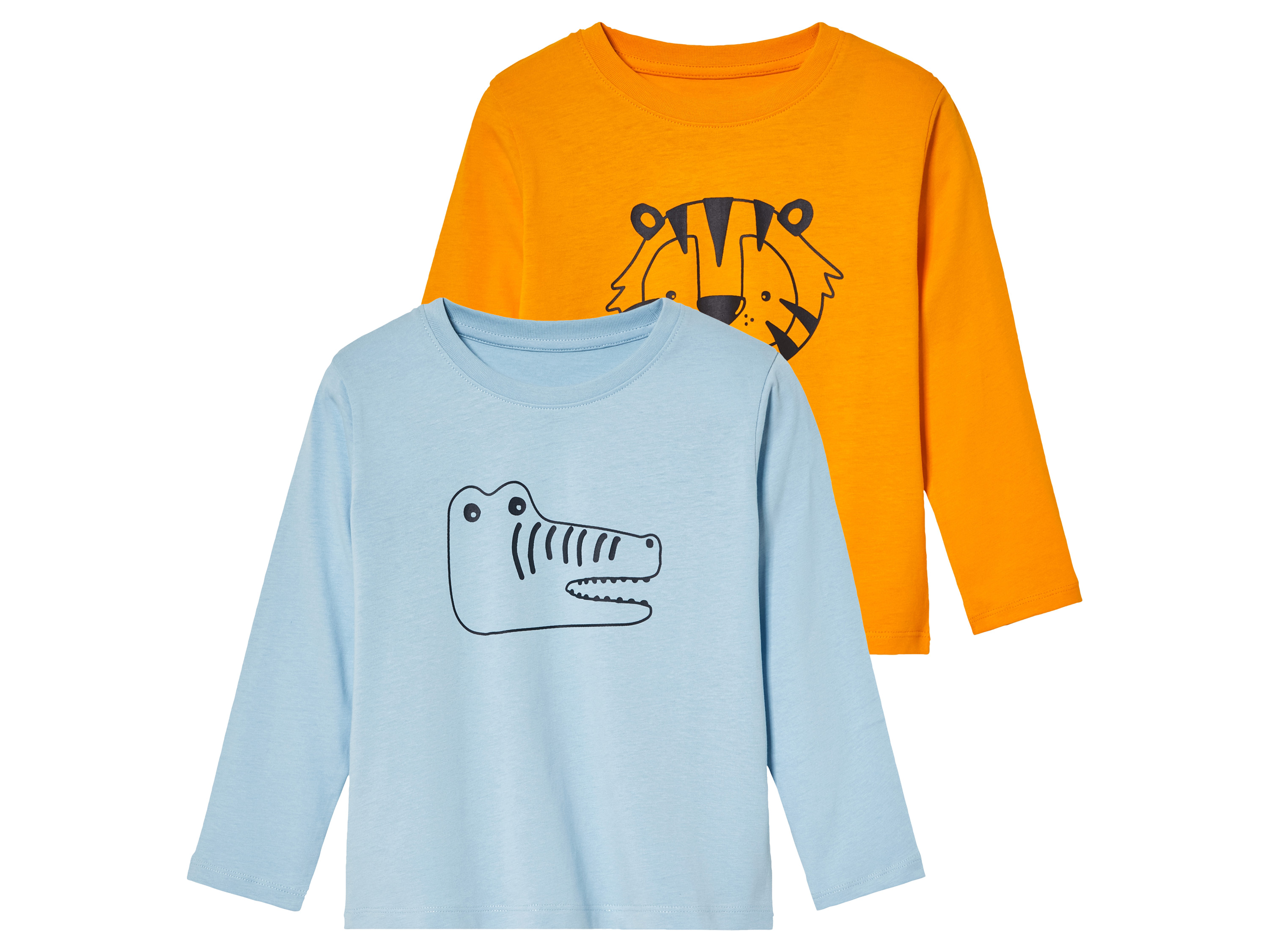 lupilu® T-shirts à manches longues petit garçon (bleu clair/jaune, 12-24 mois)