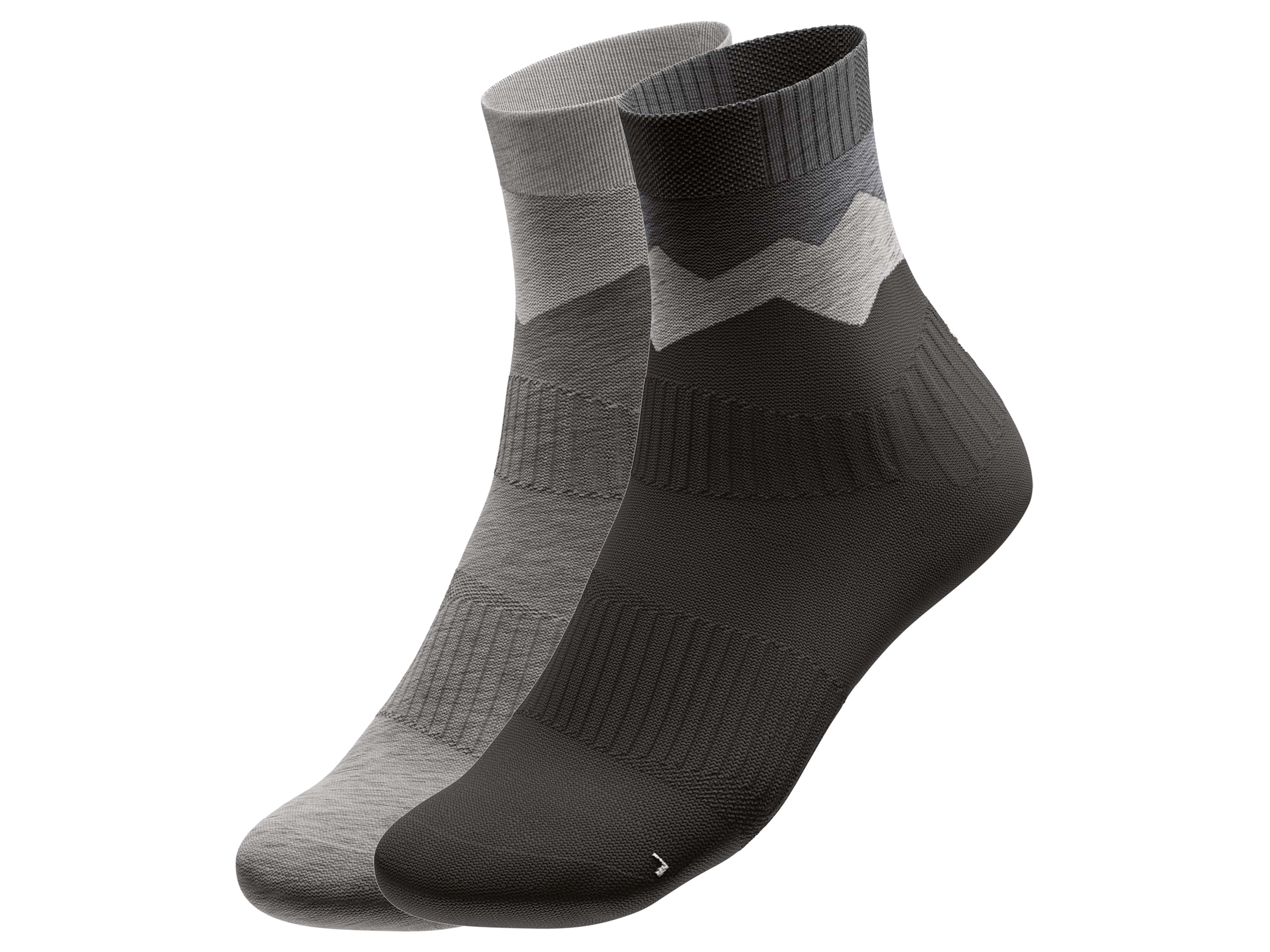 CRIVIT Lot de 2 paires de chaussettes de trekking femme (noir/gris, 41/42)