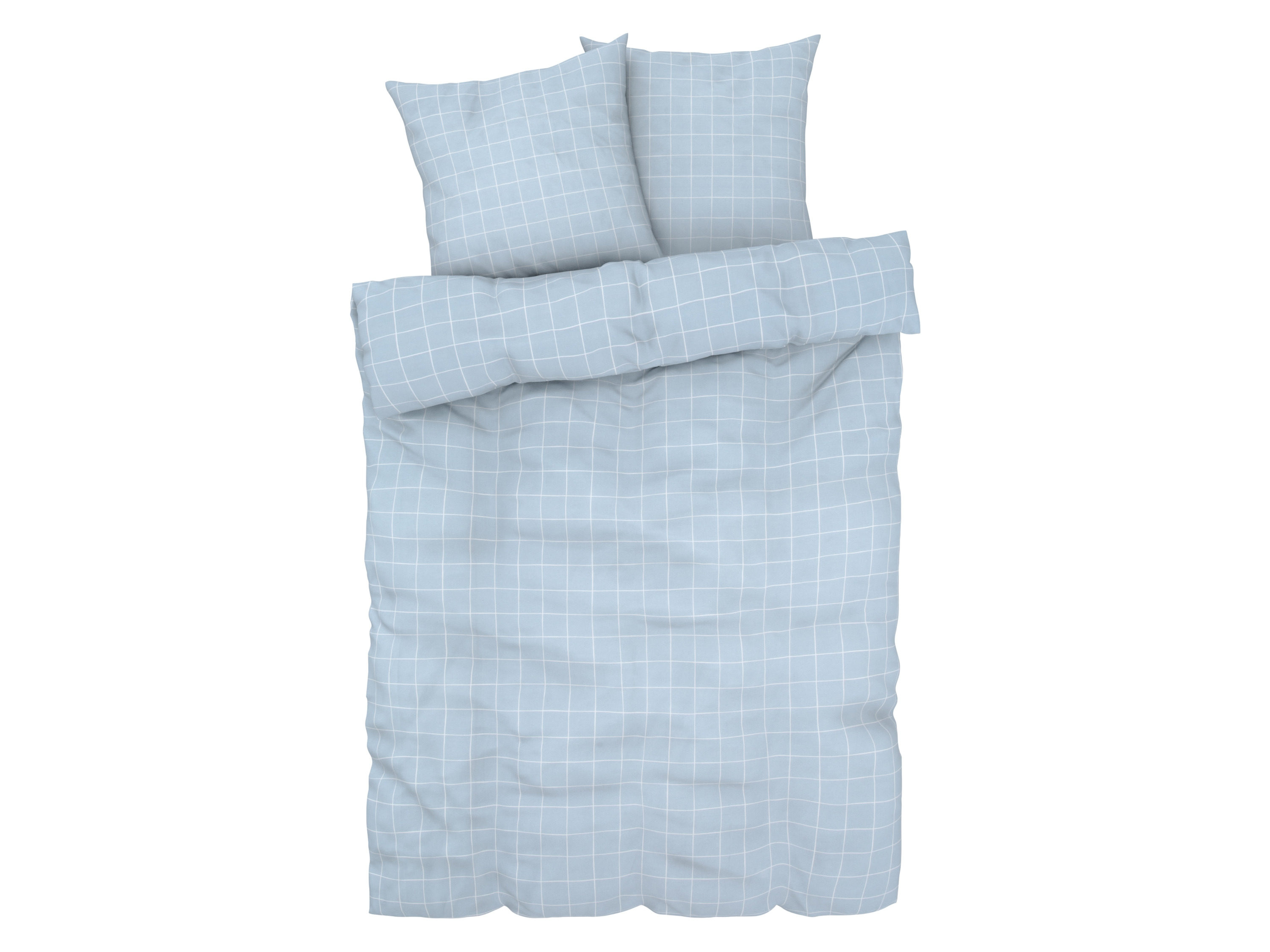 LIVARNO home Parure de lit double face en percale, 240 x 220 cm (bleu)