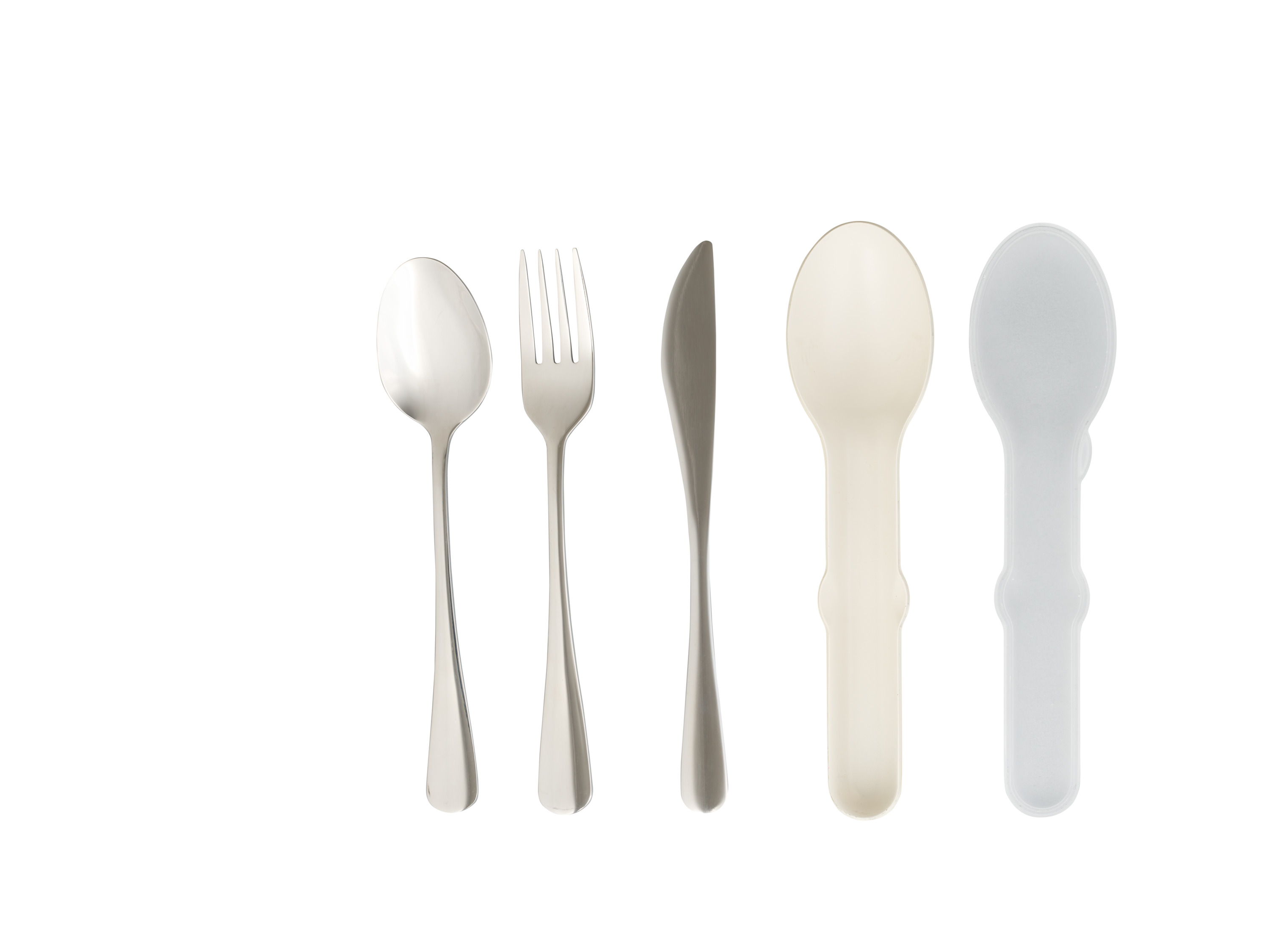 CRIVIT Set de couverts de camping, 4 pièces (beige)