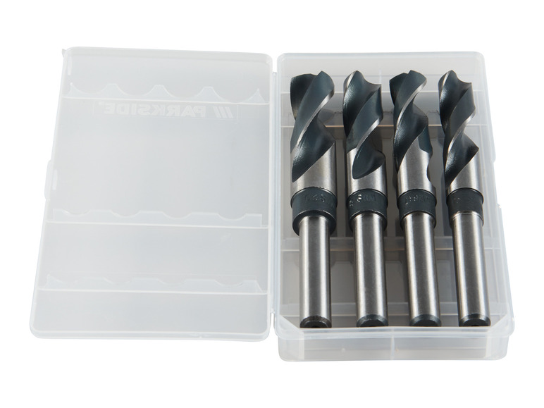Un jeu de forets Parkside dans un coffret transparent.